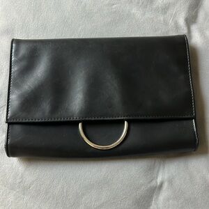 Jessica McClintock Black and Silver Clutch with Sleek Design